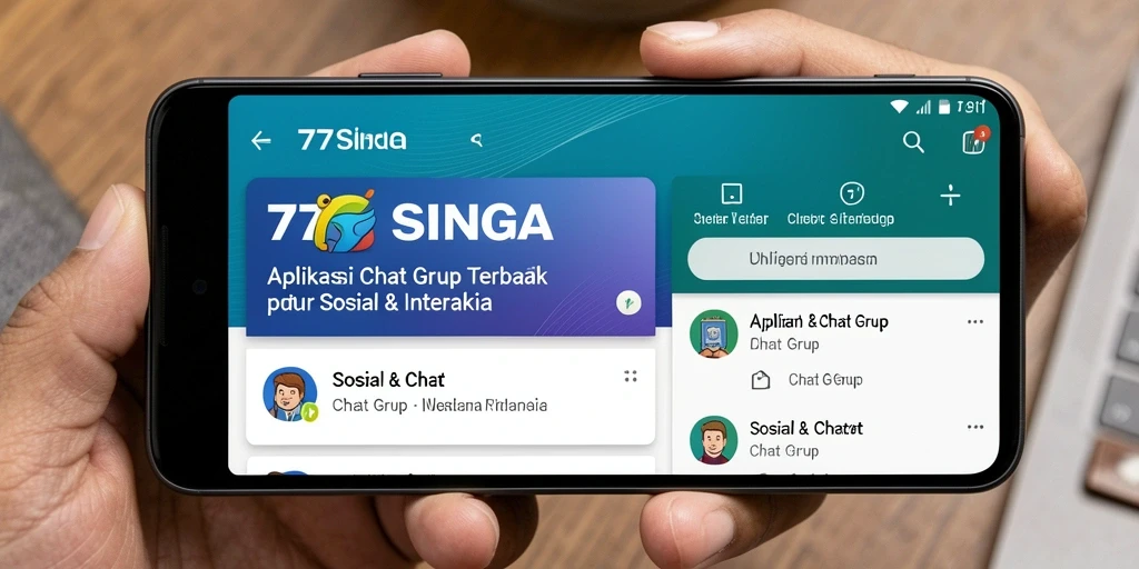 Antarmuka utama 77SINGA menampilkan chat grup yang interaktif.