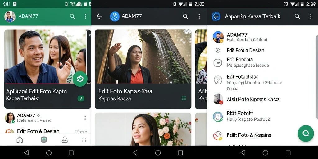 Tampilan antarmuka ADAM77 untuk edit foto kertas kaca yang menarik.