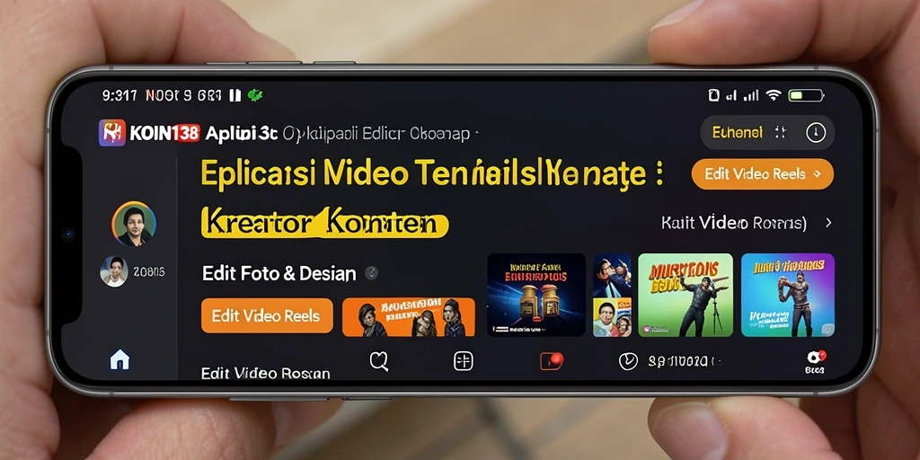 Antarmuka KOIN138 yang intuitif untuk Edit Video Reels.