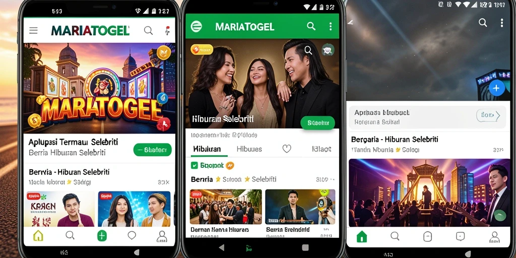 Tampilan antarmuka MARIATOGEL dengan berita selebriti terkini.