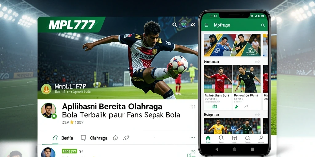 Screeshot antarmuka MPL777 yang menampilkan berita olahraga bola terbaru.