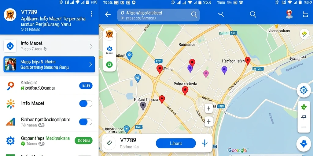 Antarmuka VT789 menampilkan informasi macet secara real-time.