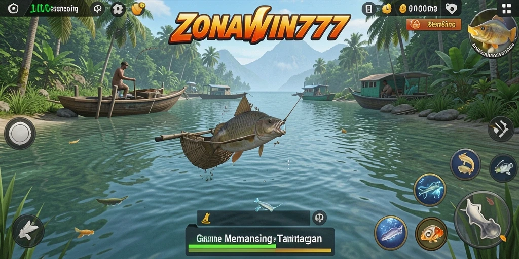Antarmuka ZONAWIN777 yang menampilkan pengalaman memancing yang menarik.